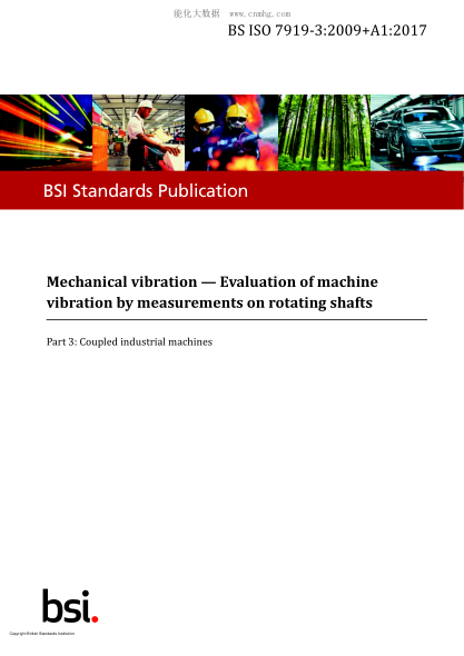 BS ISO 7919-3-2009+A1-2017   Mechanical vibration. Evaluation of machine vibration by measurements on rotating shafts. Coupled industrial machines